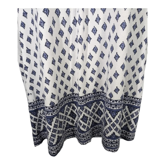 Dalia Sleeveless Top Lace Embroidery Stretchy Blue/White XL - Picture 3 of 8